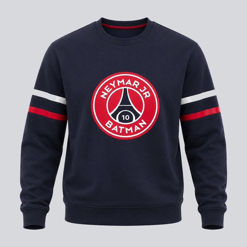 Navy graphic crewneck sweatshirt